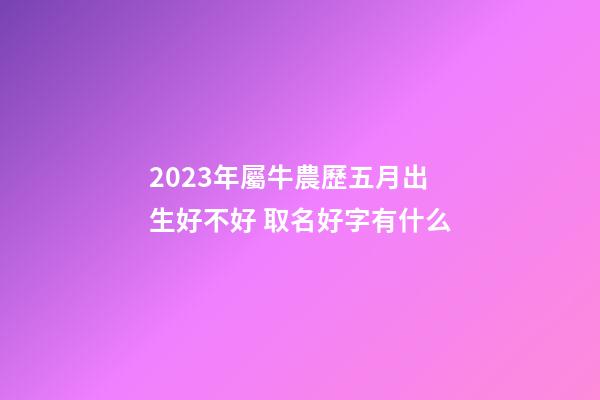 2023年屬牛農歷五月出生好不好 取名好字有什么